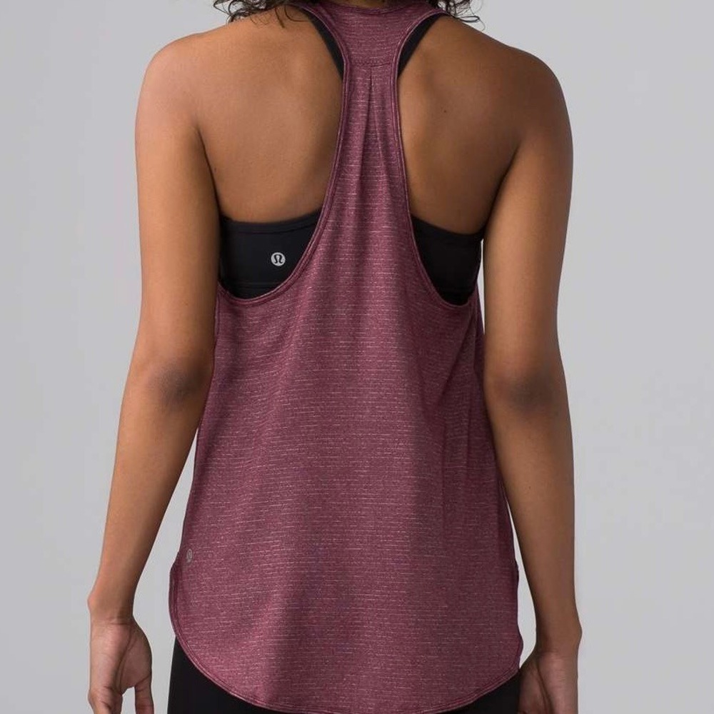 Lululemon 105 Singlet Heathered Bordeaux Drama Racerback Tank Top